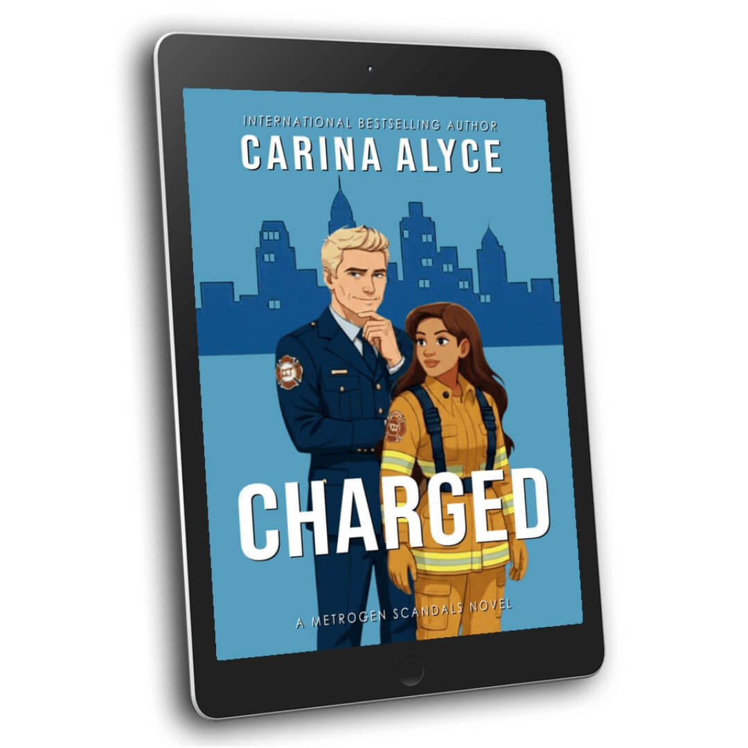 Ebook cover of 'Charged' by Carina Alyce on a tablet screen