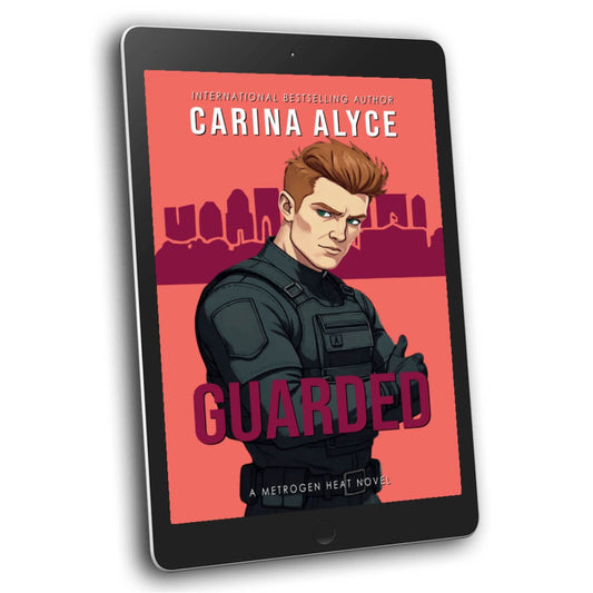 E-book cover of 'Guarded' by Carina Alyce on a tablet screen